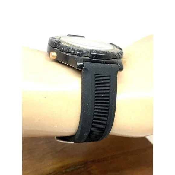 Casio Men's Watch AQ-110 Quartz Analog Digital Alarm 44mm 740 Black Rubber USED - Picture 12 of 14